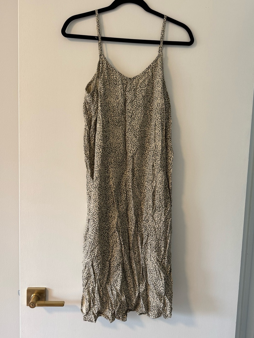 Thread & Supply Cream Midi Dress with Black Spot Print